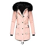 Winter Coats for Women Plus Size Thick Warm Cashmere Parka with Fur Hood Fashion Windproof Puffer Ja