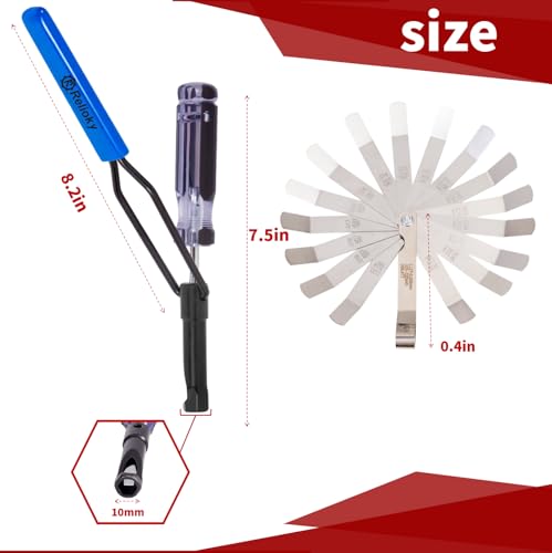 Image of Valve Adjustment Tool for 10mm Jam Nut,with Angled Feeler Gauge, Slotted Valve Adjusting Stud,Valve Lash Adjustment Tool for Honda,Toyota,Nissan and Other Japanese Car Engines