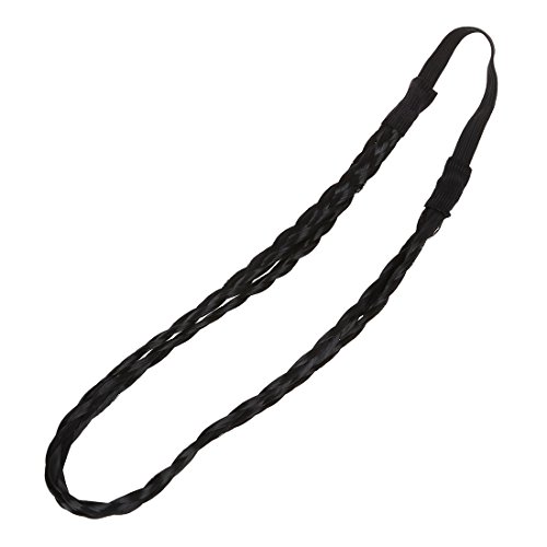 SODIAL Bohemian Double Hair Braid Plait Headband - Black