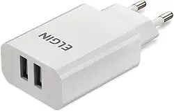 Carregador USB 2 Entradas Elgin 5V 10W Bivolt Branco