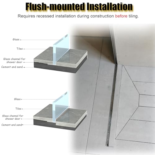 Canal de fixation porte de douche 12mm en inox avec joint de 1,9m
