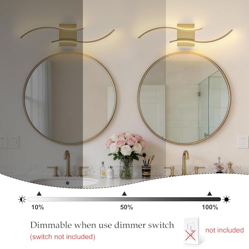Image of KARTOOSH Hardwired LED Vanity Lights for Bathroom | 2 Pack 23.6 Inch, 3CCT Dimmable, Waterproof, Rustproof, Bathroom Light Fixtures Over Mirror