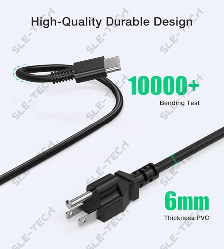 Image of SLE-TECH Chromebook Charger Compatible with HP Chromebook 14 14A G5 11 11A G6 G7 G8 EE R13 X360 14-ca051wm ca052wm ca091wm ca061dx 11-ae051wm ae001tu ae027nr 12-c012dx USB C Charger