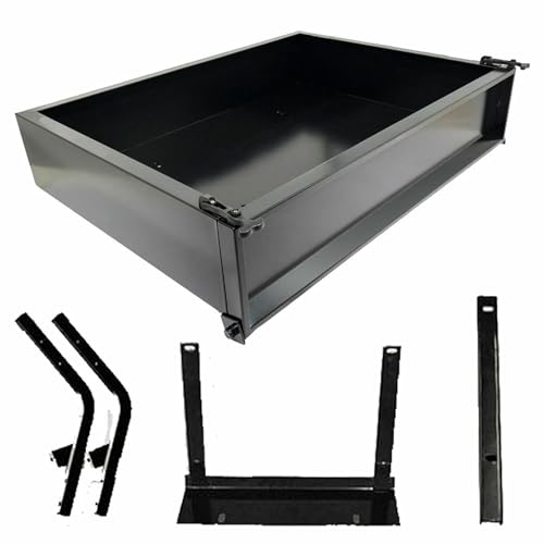 GTW Golf Cart Black Steel Utility Cargo Box Kit Compatible wtih Yamaha G14, G16, G19 & G22 | Includes Mounting Brackets