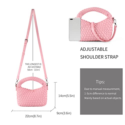 Image of Maydear Woven Purse for Women, Small Top Handle Handbag with Detachable Shoulder Strap, Crossbody Bag