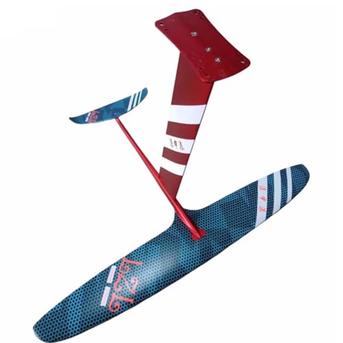 Unpowered hydrofoil FEIFOIL Hydrofoil Board with Carbon Fiber Wings and Red Mast, Colorful Mondrian-Style Traction Pad (F1)