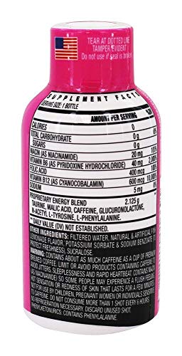 Image of Vitamin B Complex B12 B6 B3 Liquid Energy Shots Pink Lemonade Cyanocobalamin, 10,000% DRV - B-6 Pyridoxine 40mg - B3 Niacinamide, (2oz Pack of 36)