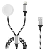 ELUTENG Cavo di ricarica 2 in 1 compatibile con Apple Watch, 1.2M USBA Caricatore USB iPho...