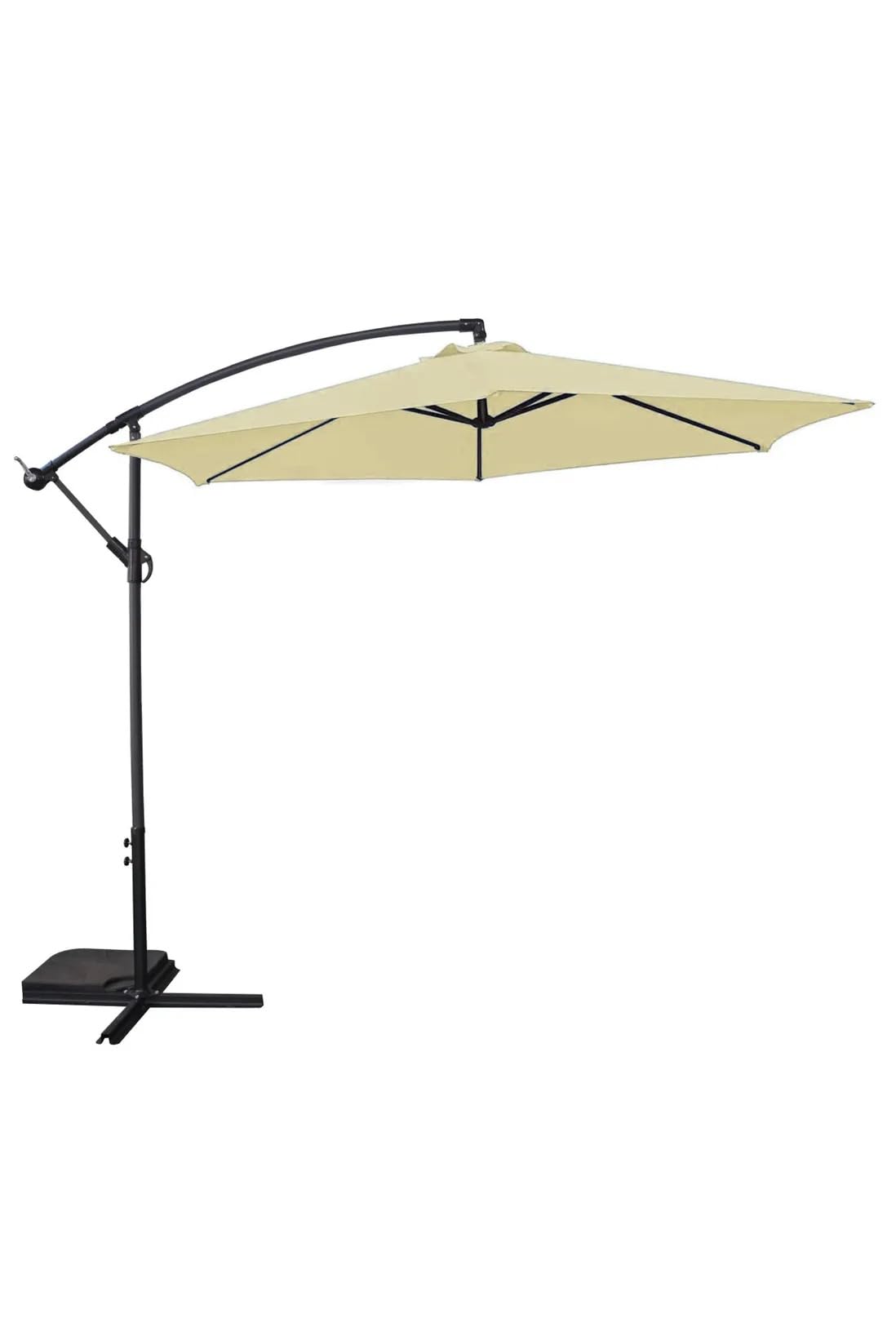 3m Outdoor Cantilever Banana Garden Parasol – Contemporary Design with Crank Handle (Cream)