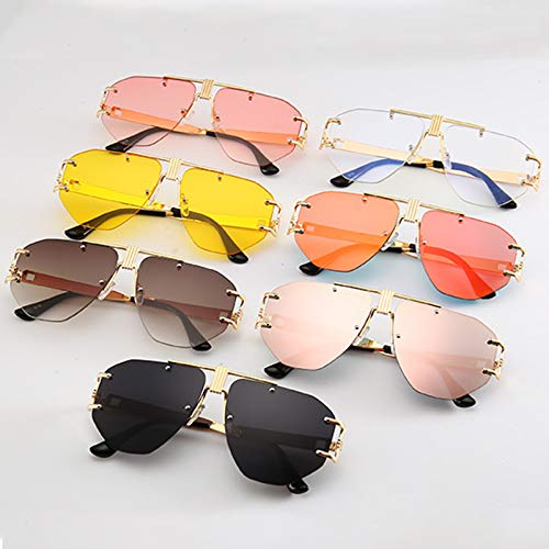 COTIA Classic Retro Punk Sunglasses for Men Women Frameless Irregular Sun Glasses Metal Frame Goggles4