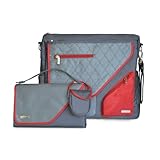 Bolso con cambiador a juego JJ Cole Metra - Bolso de maternidad, color gris/rojo