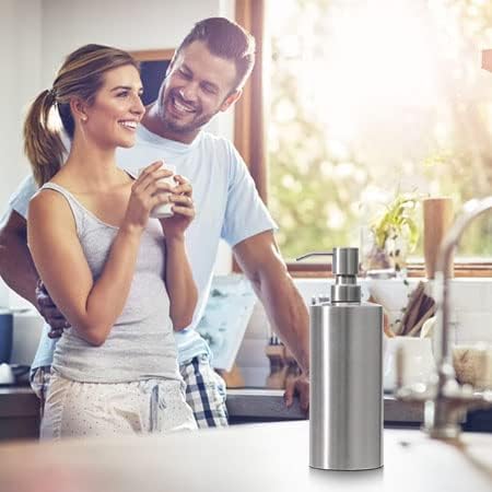 Miniatura 8 de ARKTEK Dispensador de jabón de manos líquido grande de acero inoxidable, a prueba de óxido y fugas, para cocina, baño y encimera, loción para platos