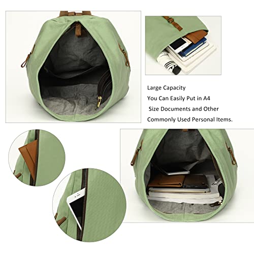 Image of KL928 Canvas Vintage Backpack - Large Casual Daypack Outdoor Travel Rucksack Hiking Backpacks for Men Women