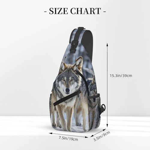 Morrales Sling Crossbody Pack of wolves para Trekking miniatura 2
