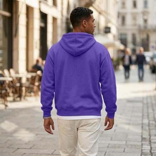 Mens Zip Up Hoodie Fleece 1/4 Zip Big and Tall Classic Lightweight Hoodie - image 3