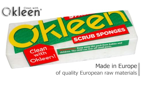 Image of Multi Use Scrub Sponges. Made in Europe (White, 18 Pack)