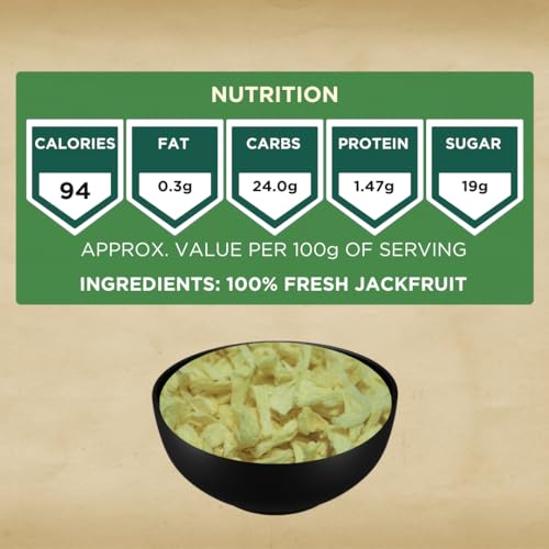 FIKA PURE FOOD Freeze Dried Jackfruit Snack:Pack of 4(60g) Vegan| 100% fruit|no added sugar| no preservatives| Healthy and Crispy snacks for kids and adults