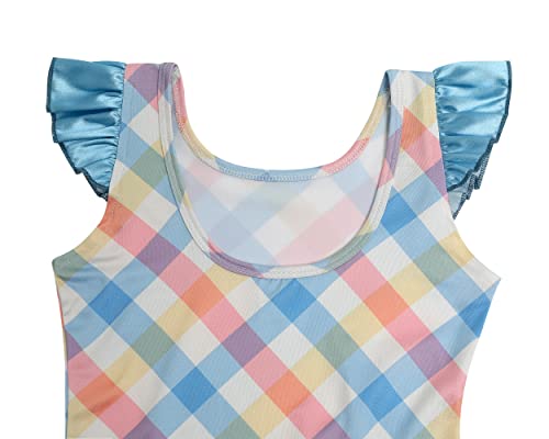 Image of iLover Girls Sparkle One Piece Swimsuits Crossback Swimwear Beach Bathing Suit with Adjustable Strap 4-10 Years