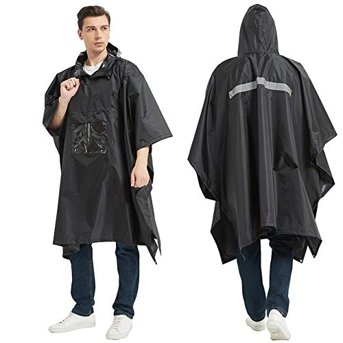 funnyfeng Poncho Wasserdicht Regenponchos Mit Kapuze Regenponchos Wandern Wiederverwendbarer Notfallponcho Für Männer Frauen Cover