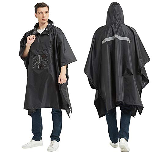 cuffslee Poncho Wasserdicht Kapuze Regenponchos Wiederverwendbar Notfall Poncho für Männer Frauen