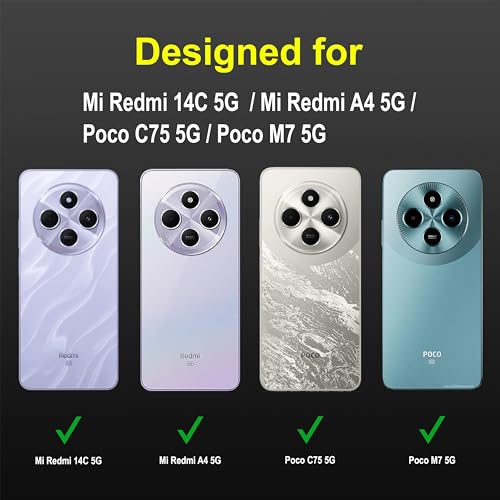 Image of Zapcase Back Case Cover for Mi Redmi 14C 5G | Compatible for Mi Redmi 14C 5G Back Cover | Liquid Silicon Magic Case with Camera Protection | Black