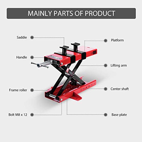 Vivohome Steel Motorcycle Atv Scissor Lift Jack Crank Hoist Stand With Steel Hydraulic Motorcycle Atv Lift Jack Hoist Stand #TOP5
