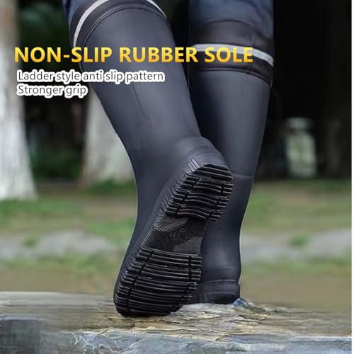 Rain Boots for Men Knee High Waterproof Garden Boots Mens Rubber Shoes with PVC Comfort Lightweight Work Mud Boots Resistant Durable Slip for Gardening Fishing Farming4