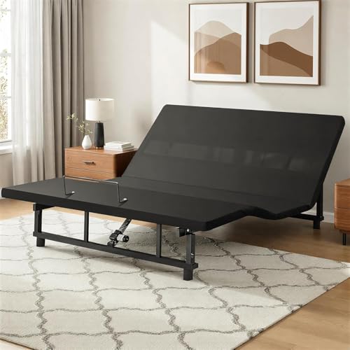 King Adjustable Bed Base Frame with Wireless Remot, Easy...