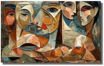 Quadro em Tela Estilo Picasso Cubista Arte Moderna para Decoração...