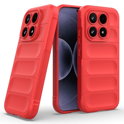 Image of for Xiaomi 17 Case Anti-Drop Soft TPU Rugged Phone Back Cover - Red