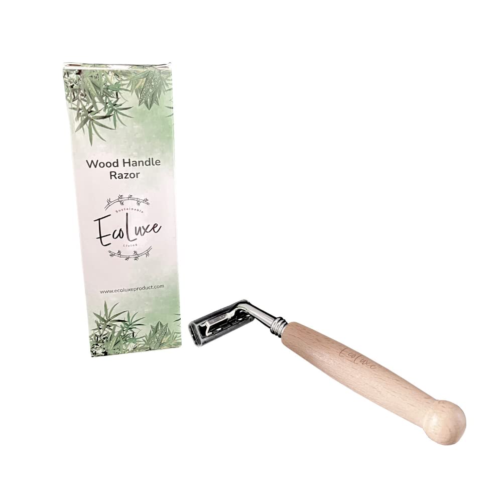 Bamboo Razor I Reusable Wooden Handle Razor | Replaceable Double Blades | Manual Razor For Women & Men with Strong Stainless Steel Frame I Plastic Free Plastic freeThe Forest Stewardship Council