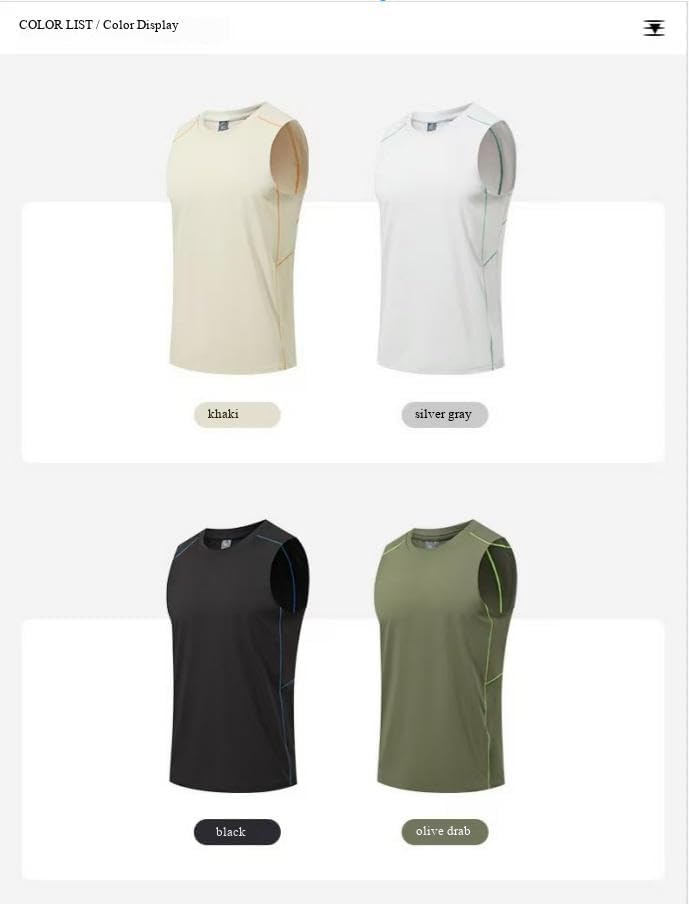 2026 Summer Thin Breathable Men's Sleeveless T-Shirt Solid Color Outdoor Running Training Vest