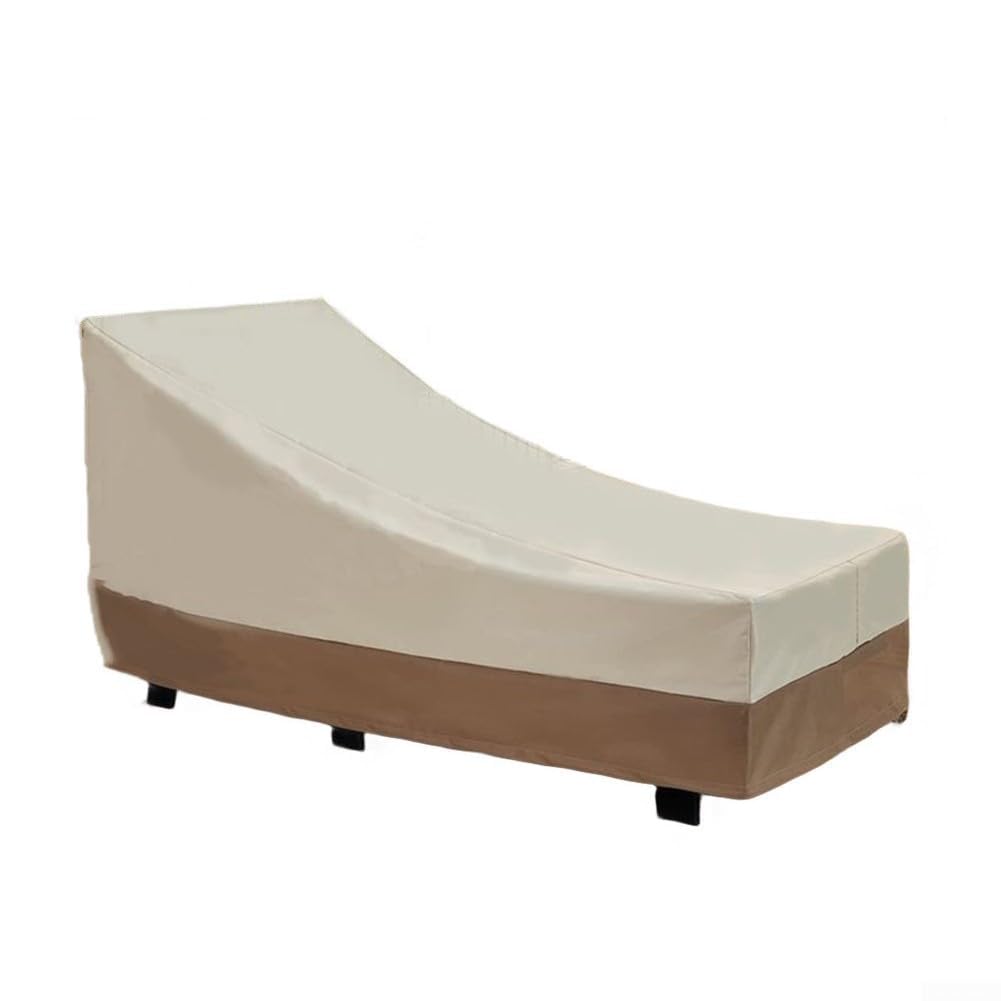 Funda para tumbona de exterior de alta calidad, protector de muebles de patio de tela de doble capa con asas de ventilación resistente a la intemperie para silla reclinable de jardín, 77 x