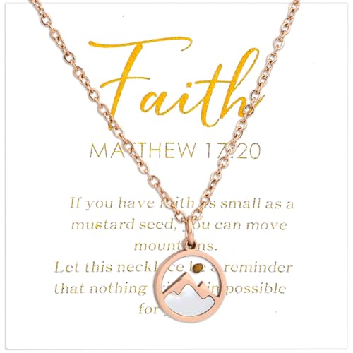 Faith Mountains Ketting, Roestvrij Staal Mosterdzaad Ketting met ...