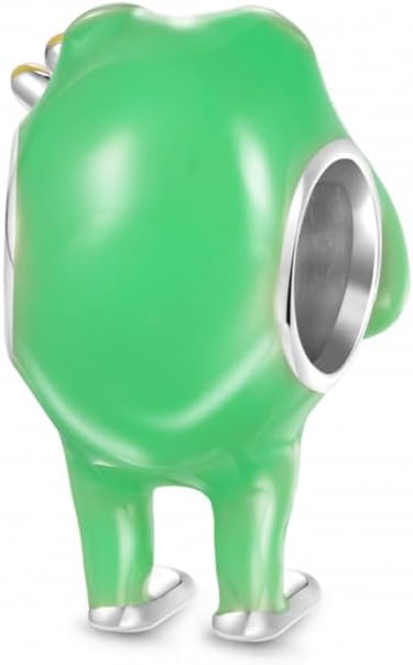 GNOCE Cute Green Frog Bead Charm for Women, 925 Sterling Silver Bead Charm Bracelet/Necklcae for Her Fit Bracelet, Valentine Mother's Day Jewelry Gift - Image 2