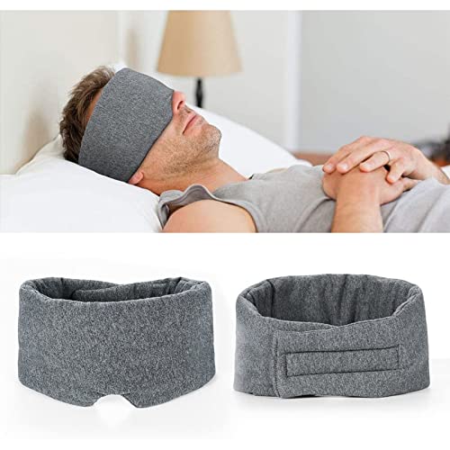 Masque de Sommeil Masque de sommeil occultant 100 % coton fait à la main Cache Yeux Réglable pour Homme Femme pour les Voyages, la Sieste, le Yoga Taille Unique, Gris Cover