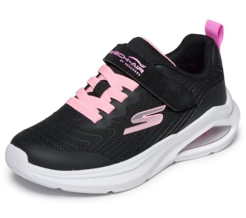 Skechers Girls Microspec Max Velocity Sneaker, Black Mesh/Trim, 2.5 Little Kid - image 1