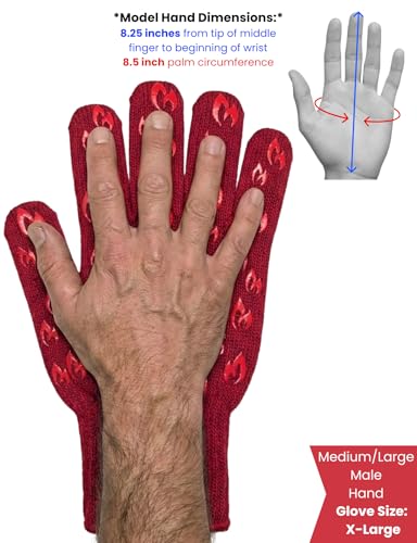 Image of Grill Armor Oven Gloves with Fingers - 932F Heat, Fire & Cut Resistant Mitts for BBQ, Grill, Cooking, Grilling, Baking, Smoker & Fire Pit