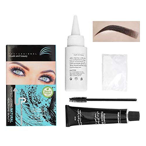Freshwater Eyebrow Dye Kit,Brow Tint,Professional formula Eyebrow Dye, Brow Tinting Kit with Brush Half PerManent Eyebrow Coloring Eyelashes and Eyebrow Coloring Dye Eyebrows (Black) 10ml + 10ml