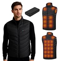 hzuisst Heated Gilet for Men, 26 Heating Zones Heated Jacket, Heated Body Warmer with 20000mAh Power Bank, 3 Adjustable Temperature Electric Heated Vest, Heated Waistcoat for Hiking Motorcycle Fishing