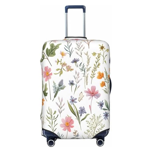 Fresh plants flowers plants Travel Luggage Cover Elastic Suitcase Covers Washable Anti Scratch Luggage Dust Covers Protector, Fits 22-24 inch Luggage, M