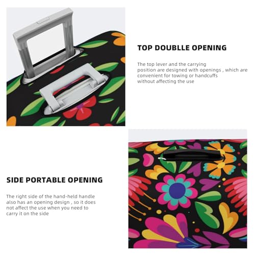 VOSERY Travel Luggage Cover - Colorful Floral Embroidery Mexican Washable Suitcase Covers Protector Fits 18-32 Inch Luggage3