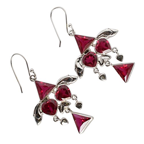 Boucles d'oreilles quartz rouge et argent pour illuminer vos tenues de soirée