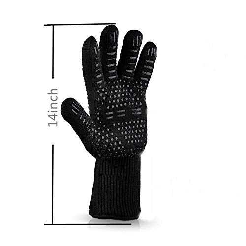 Luva De Alta Temperatura Para Churrasco - 1 Par - Preto