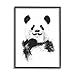 Stupell Industries Humorous Black & White Giant Panda Bear Mustache, Design by Balazs Solti