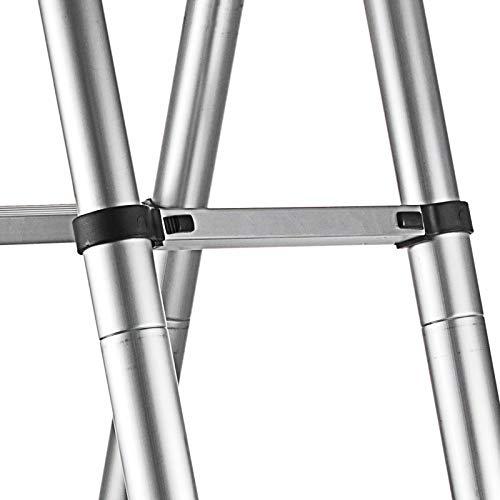 Hihone Telescoping Ladder 16.5feet, Quick Button Retraction Telescopic Extension Ladder Protective Design, 300LBS Capacity Anti-Slip Lightweight, Aluminum Collapsible Ladder with Spring Loaded Locking