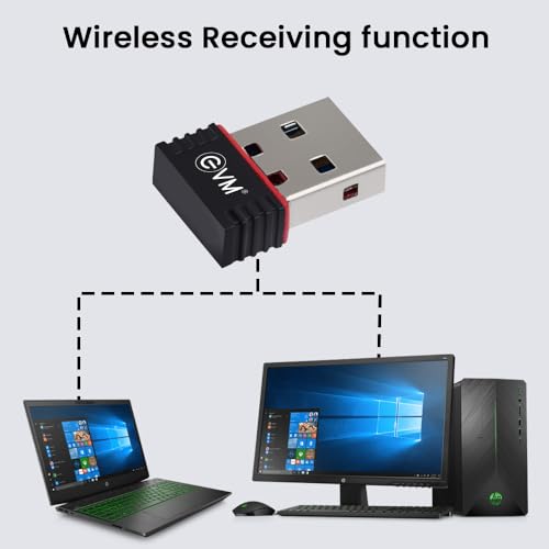 Image of EVM EnWifi 150Mbps USB WiFi Adapter - 2.4GHz, 802.11n, Plug & Play, Windows 11 /10 /7 /Mac Compatible | 1 Year Warranty