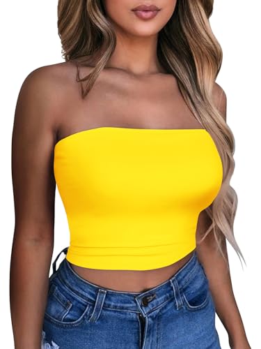 Image of Summer Tube Tops Basic Crop Tops for Women Strapless Tank Casual Tunics Sexy Short Shirts 2026