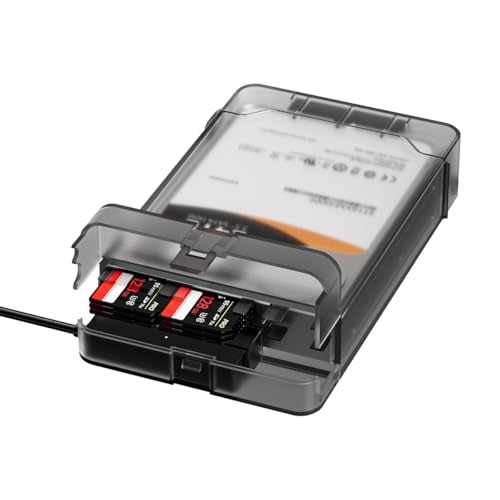 Image of MAIWO External Hard Drive Enclosure for 3.5 2.5 Inch SATA SSD HDD, 6Gbps USB 3.0 to SATA Drive Adapter Case Cable, with SD Card Storage + CD Box Reader, 24TB Capacity