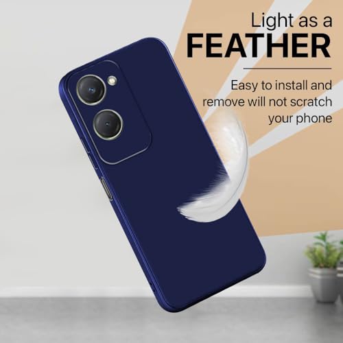 Image of Back Cover for Vivo T3 Lite 5G | Full Camera Protection | Premium Liquid Silicon Case | Flexible Bumper Case for Vivo T3 Lite 5G /Y18 4G /Y18e 4G /Y28s 5G /Y28e 5G /Y03 4G /Z9 Lite 5G (Dark Blue)